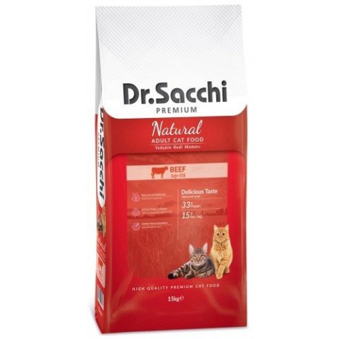 Dr. Sacchi Premium Natural Beef Yetişkin Kedi Maması 15kg