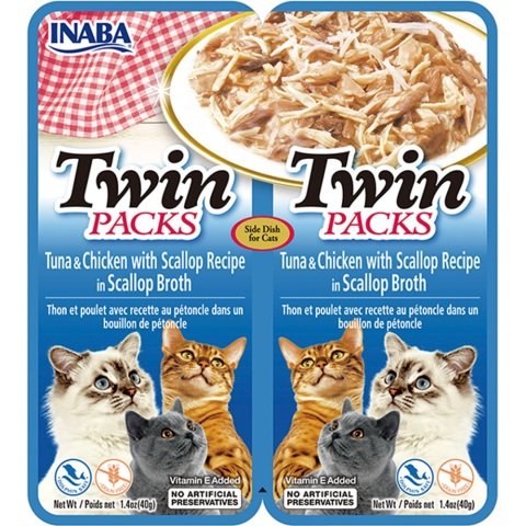 Twin Packs Deniz Taraklı, Ton Balıklı ve Tavuklu Kedi Çorbası 2 x 40 Gr