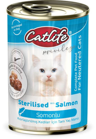CatLife Somon Etli Kısır Kedi Konserve 400 Gr