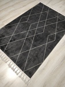 Eko Halı Urban URB02 Siyah Gri Kilim Desenli Halı 120x180 cm