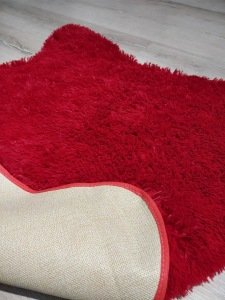 YamalıHome Tavşan Tüyü Kırmızı 70x100 cm Peluş Post Halı