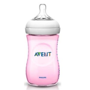 Avent 03417 Natural PP Biberon 260ml Tekli - PEMBE