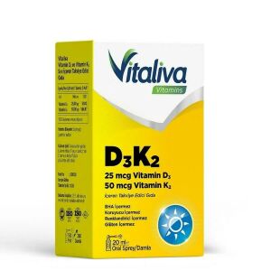 Vitaliva Vitamin D3K2 Sprey Damla 20Ml