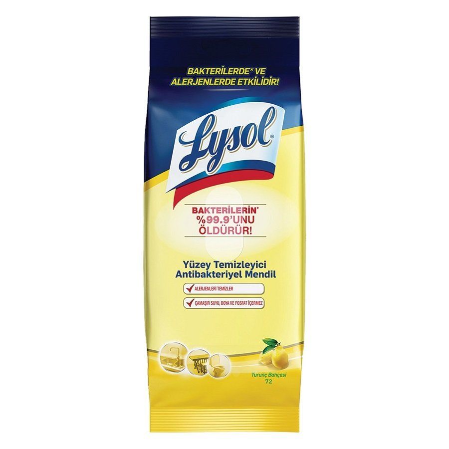 Lysol Yüzey Temizleyici Antibakteriyel Mendil 72’li