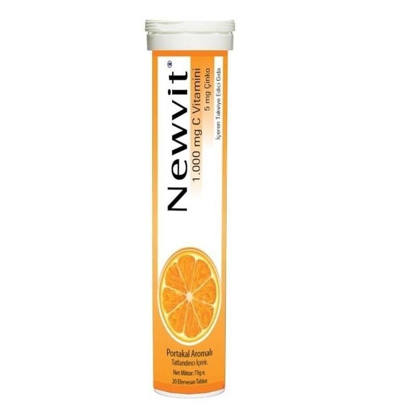 Newvit Vitamin C + Çinko 20 Efervesan Tablet - Portakal Aromalı