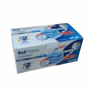 Roll Maske COMFORT 3 Katlı Lastikli Yüz Maskesi 50 li (5 li Paketler halinde)