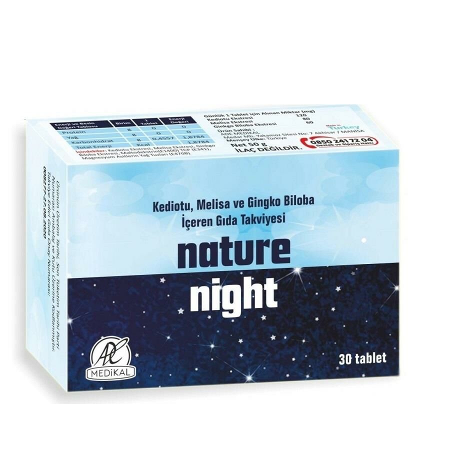 Nature Night Kediotu İçerikli Takviye Edici Gıda 30 Tablet