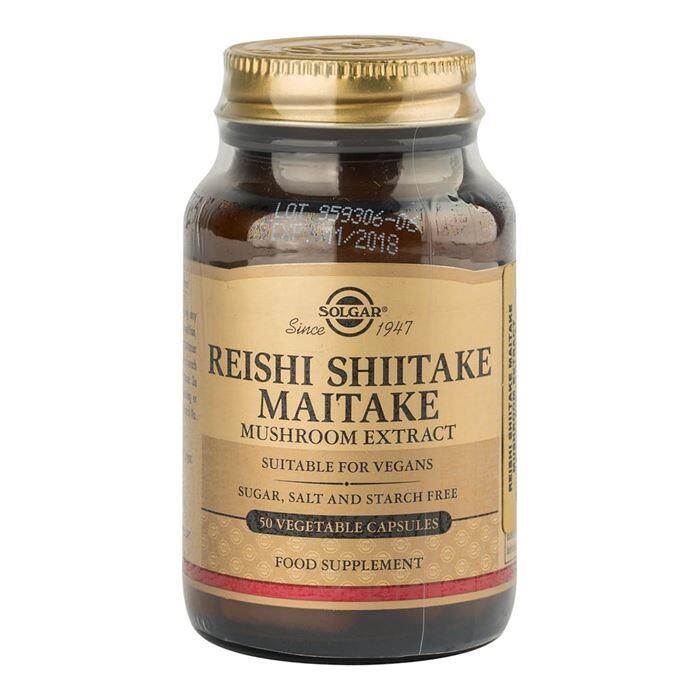 Solgar Reishi Shitake Maitake Mushrom 50 Kapsül