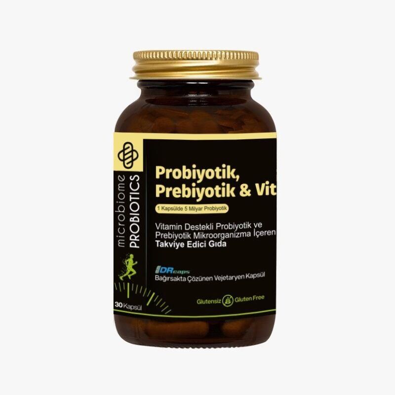Microbiome Probiyotik, Prebiyotik ve Vitamin Complex 30 Kapsül