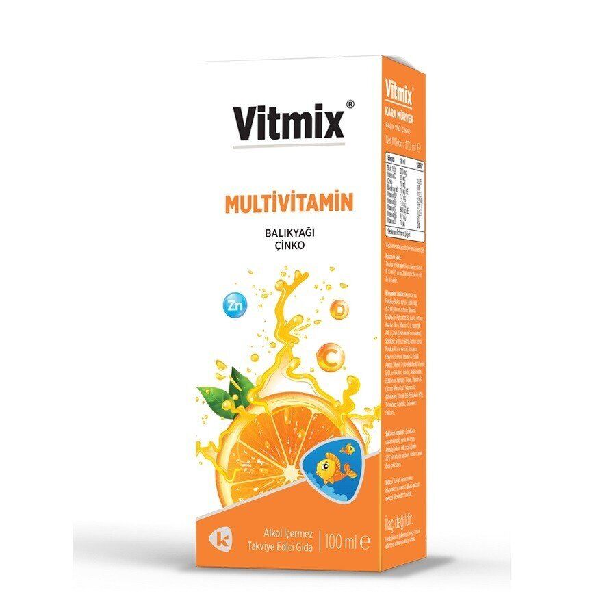 Vitmix Multivitamin Balık Yağı Şurubu 100ml - Portakal Aromalı