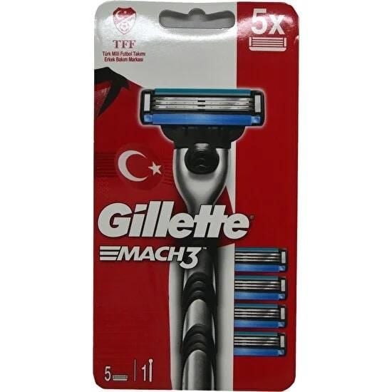 Gillette Mach3 Tıraş Makinesi + 5 Yedekli Tıraş Bıçağı