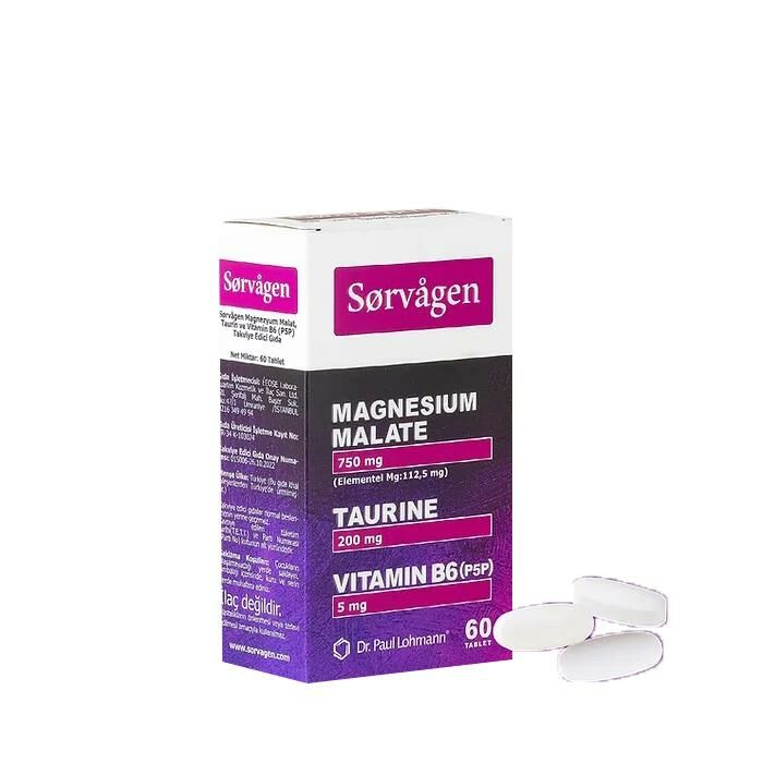 Sorvagen Magnesium Malat Taurin Vit B6 60 Tablet