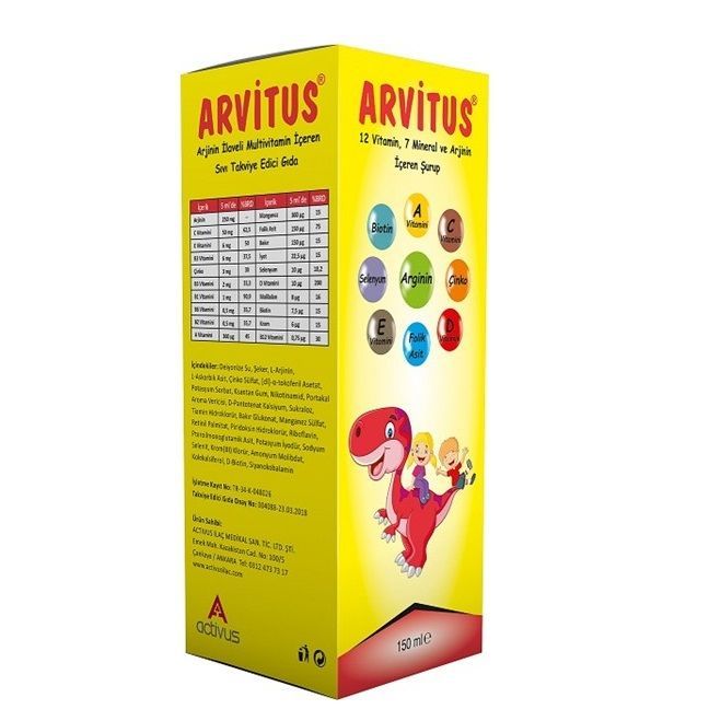 Arvitus Vitamin Mineral Sıvı Şurup 150 ML