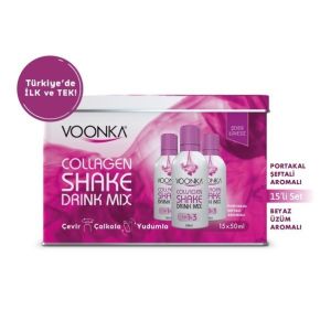 Voonka Collagen Shake Drink Mix Kollajen, Hyaluronik Asit 50ml lik 15 Shake