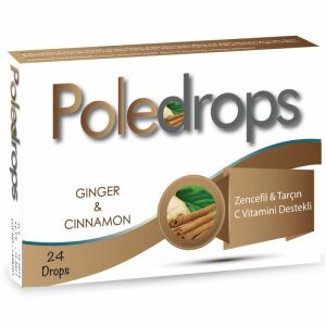 PoleDrops Ginger Cinnamon - Zencefil Tarçın C Vitamini Destekli 24 Drops Pastil