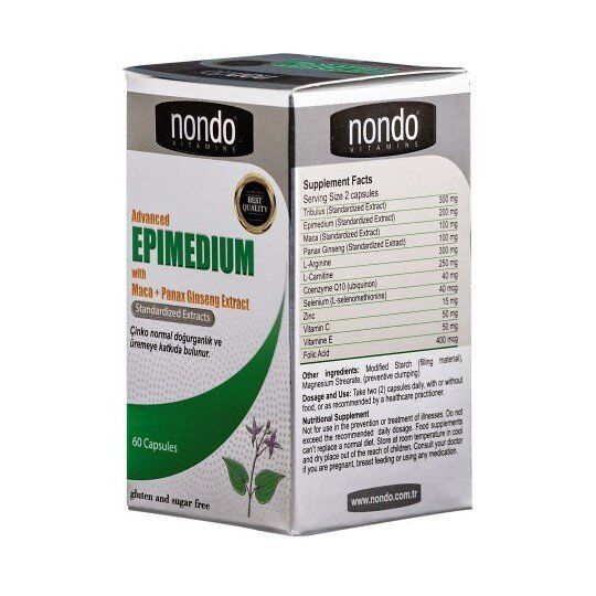 Nondo Advanced Epimedium With Maca + Panax Ginseng Extract 60 Kapsül