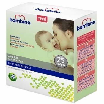 Bambino Süt Saklama Poşeti T080  25 Adet