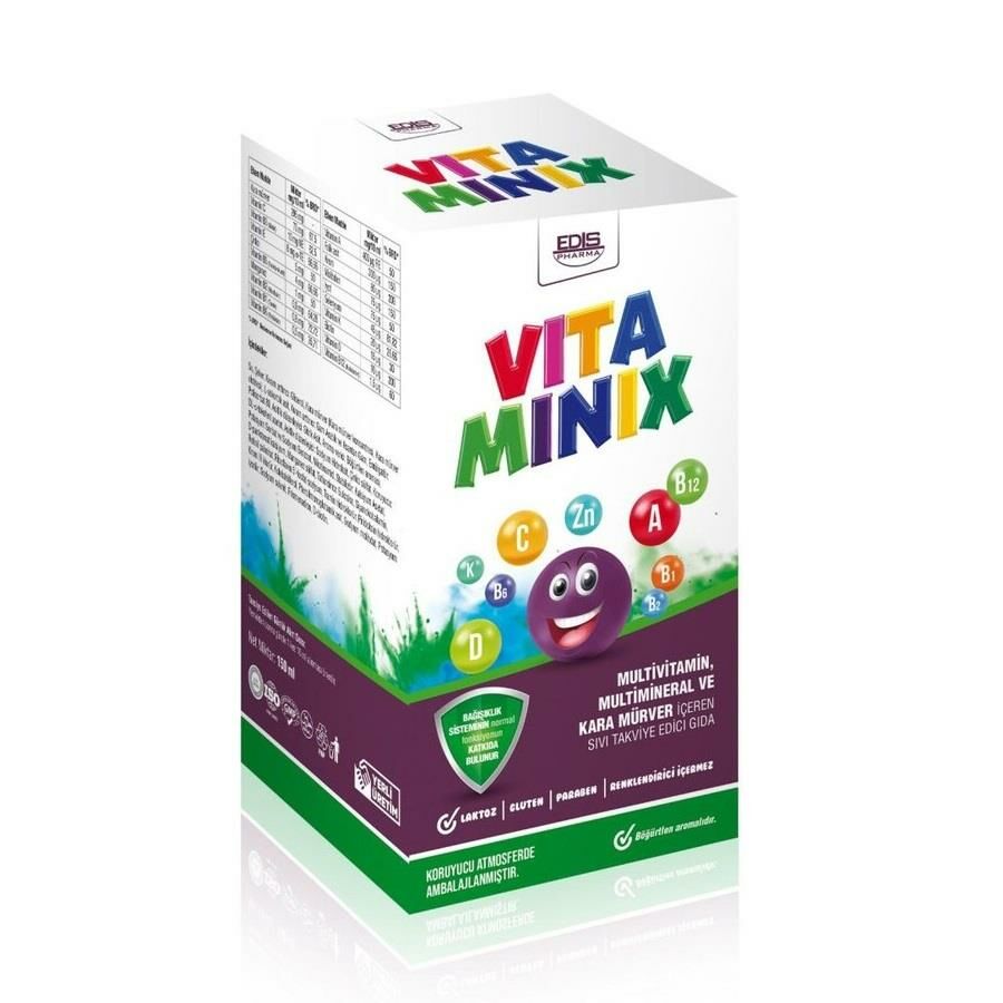 Vitaminix Multivitamin, Multimineral ve Kara Mürver Şurubu 150ml
