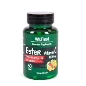 Vitalfirst Ester C Vitamin C 1000mg Betaglucan 1,3 1,6 ve Vitamin D3 30 Tablet