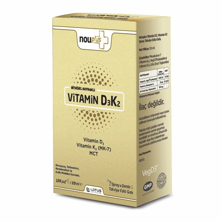 Nouplus Vitamin D3K2 Sprey Damla 20 ml