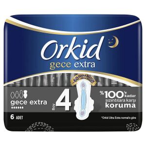 Orkid Ultra Gece Ekstra Hijyenik Ped 6lı