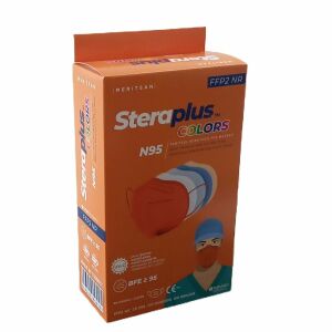 Steraplus Colors FFP2 5 Katmanlı Telli N95 Maske 10'lu - TURUNCU