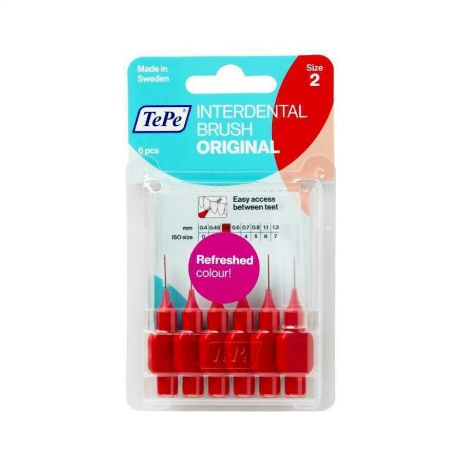 Tepe Interdental Brush Original 6 Pcs , 0.5 MM TePe Arayüz Fırçası KIRMIZI