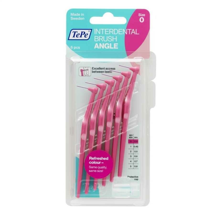 Tepe Interdental Brush Angle Soft 6 Pcs - 0.4 MM Angle Arayüz Fırçası PEMBE