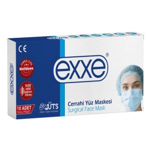 Exxe Cerrahi Maske Lastikli 3 Katlı Tekli Poşet 10 luk TURKUAZ