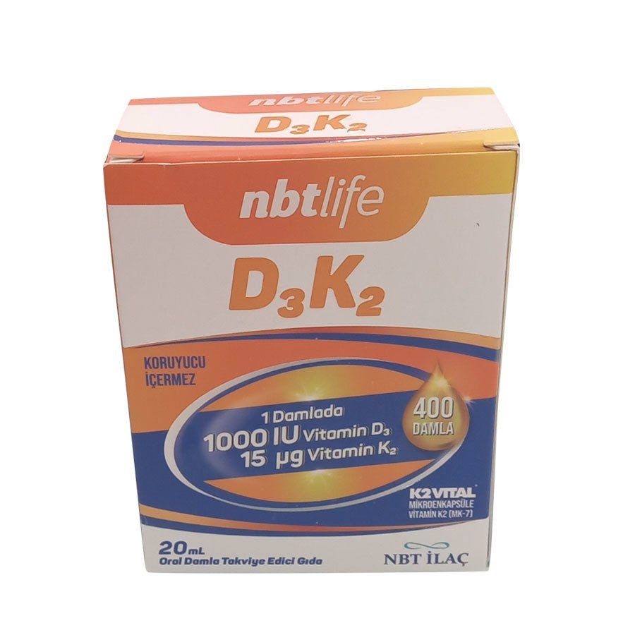 NBTLife D3K2 Vitamin D3 Vitamin K2 20ml Oral Damla