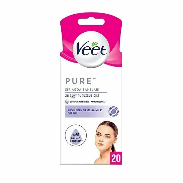 Veet Pure Hipoalerjenik Yüz Ağda Bandı 20 Adet