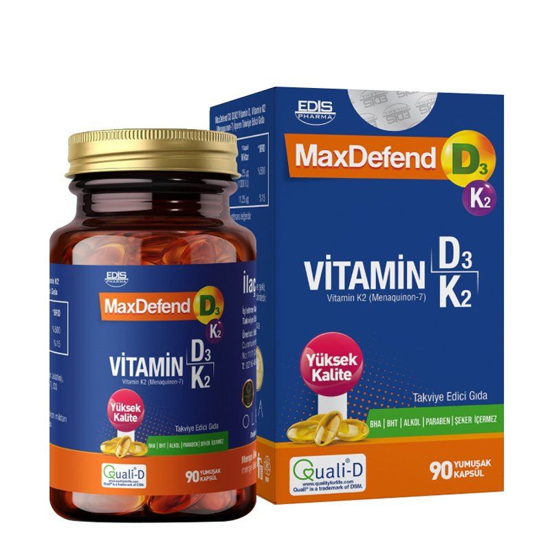 MaxDefend Vitamin D3K2 90 Kapsül