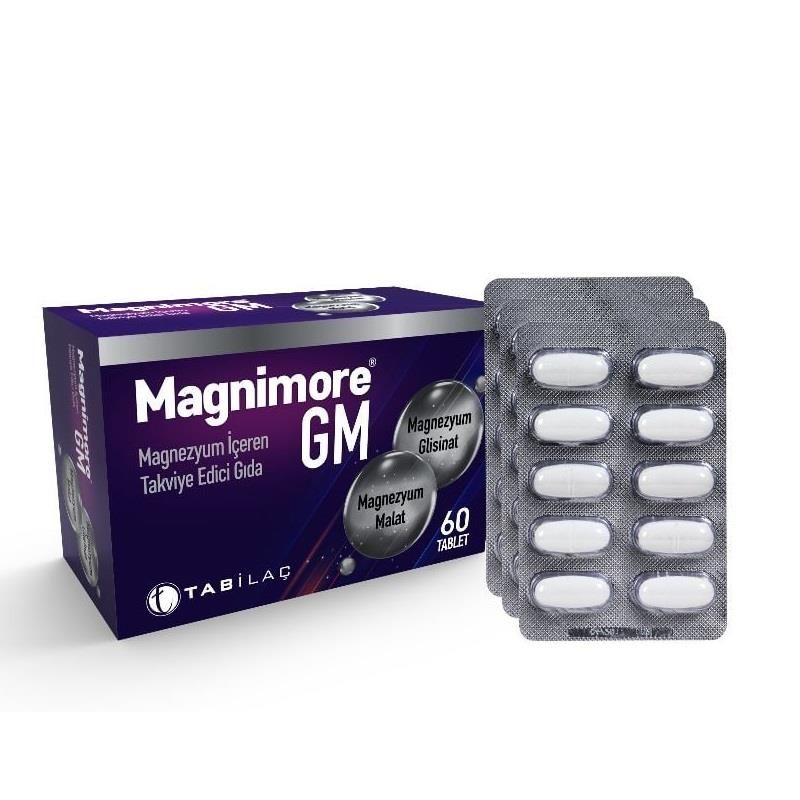 Magnimore GM 60 Tablet - Magnezyum Glisinat Magnezyum Malat