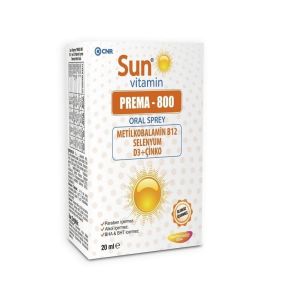 Sun Vitamin Prema-800 Vitamin B12 ve Metilfolat Oral Sprey 20ml