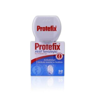 Protefix Diş Protezi Temizleme Tableti 32 Tablet + Protefix Saklama Kabı