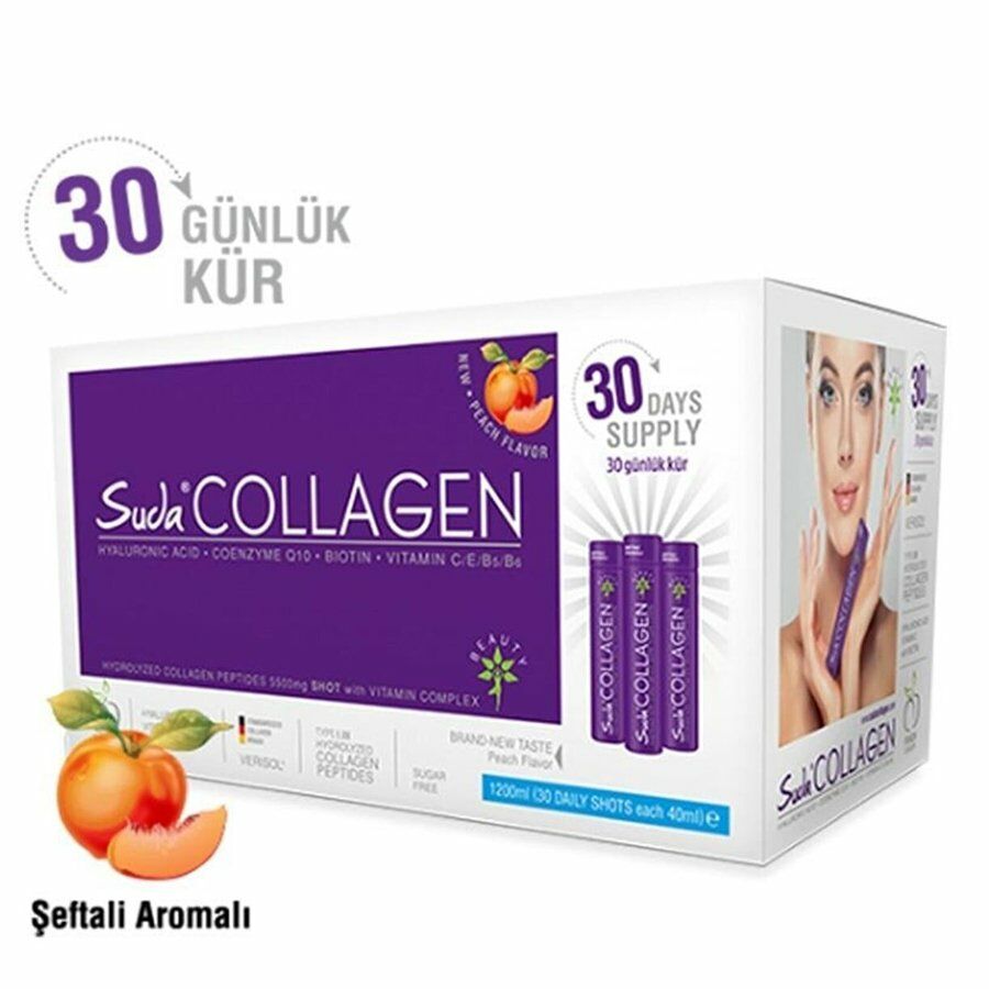 Suda Collagen Şeftali Aromalı Kollajen 30 x 40 ml - 30 Günlük