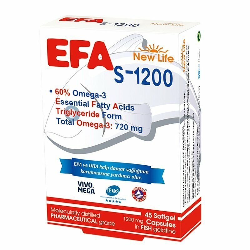 New Life Efa S-1200 Balık Yağı 45 Kapsül