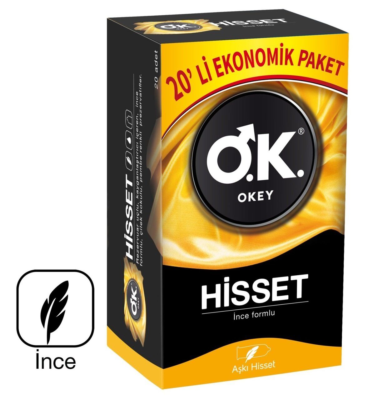 Okey Hisset-İnce Prezervatif 20'li Ekonomik Paket