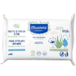 Mustela Organic Cotton Wipes 60 Adet - Organik Pamuk