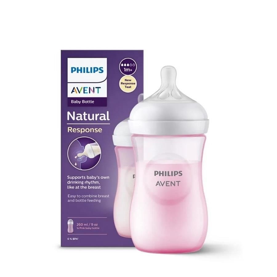 Avent Natural Response PP Pembe Biberon 1+ Ay 260 ml SCY903/11