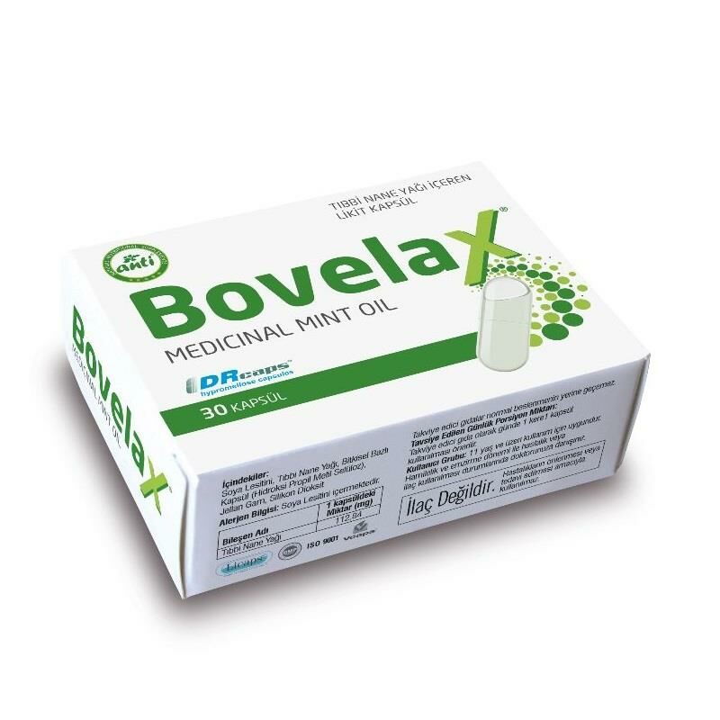 Bovelax Medicinal Mint Oil - Tıbbi Nane Yağı içeren 30 Kapsül