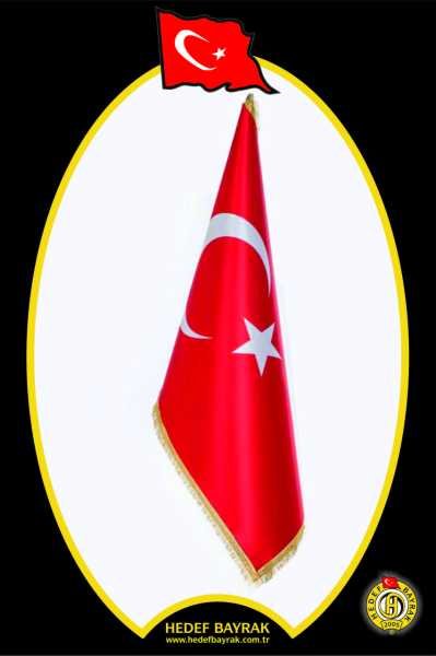 Telalı Simli 100x150 Türk Bayrağı Makam