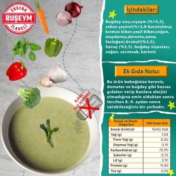 Brokoli ve Havuçlu Sebze Çorbası (+8. ay-50 g)