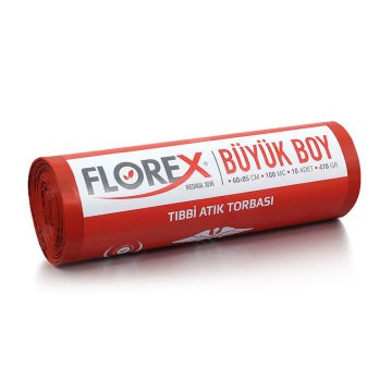 Florex Büyük Boy Tıbbi Atık Torbası 60*85 10'lu Rulo