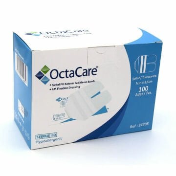 OctaCare Şeffaf PU Kateter Sab. Bandı 7cmx8,5cm 100 Adet