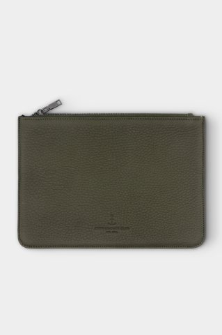 Haki Küçük Boy Deri Clutch Çanta