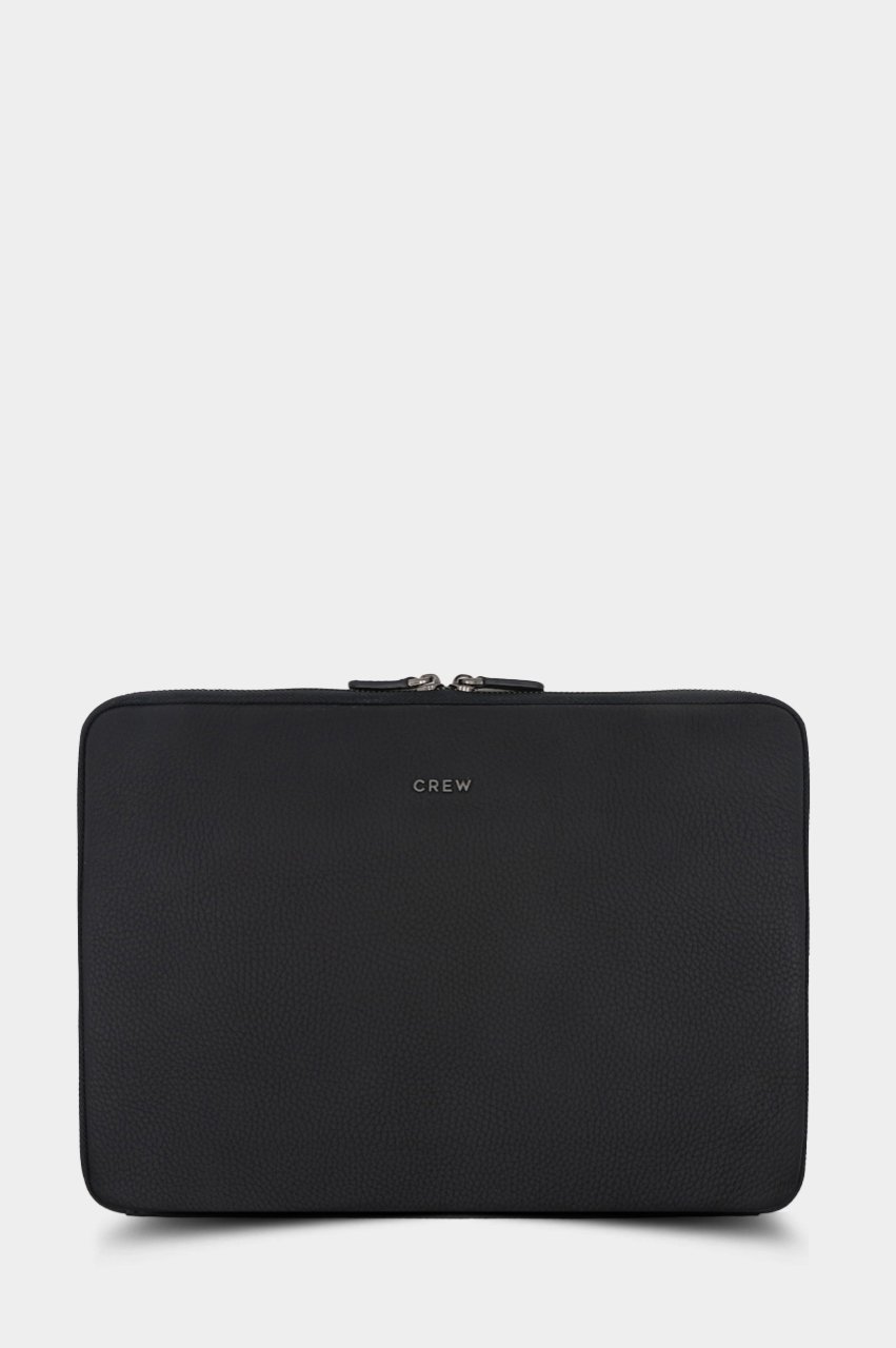 Hakiki Deri Mat Siyah MacBook Çantası