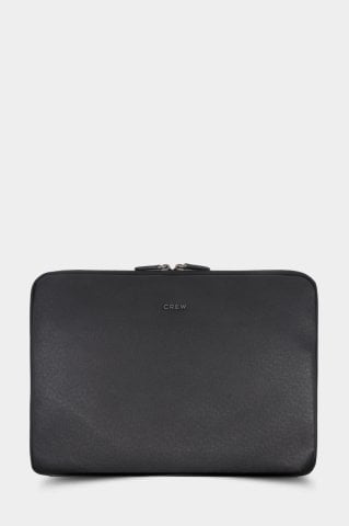 Saffiano Baskılı Hakiki Deri Siyah MacBook Çantası