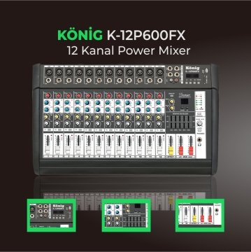 K–12P600FX POWER MIXER AMPLIFIER 12 KANAL POWER MIXER