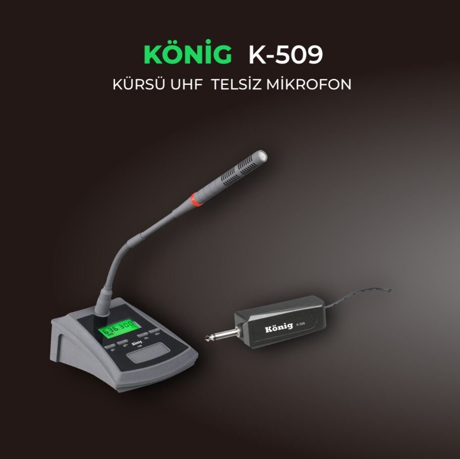 König K-509 Şarjlı Telsiz Kablosuz Kürsü Masa Mikrofon